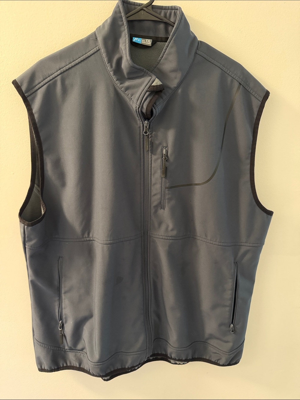 Men's Gray Softshell Vest by SportTek - Zip Front Layer